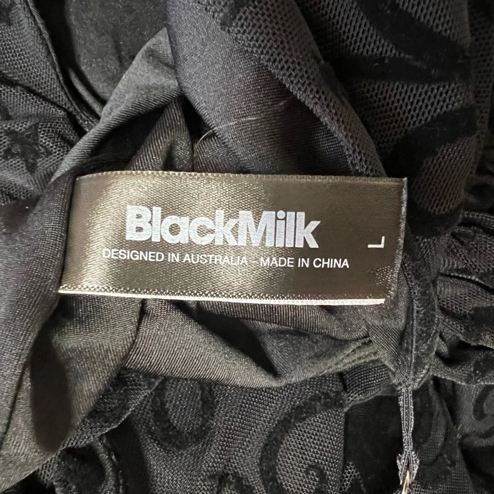 Blackmilk Flocktapus Sheer Midaxi Dress ~ LIMITED Black Size Large - Picture 15 of 16